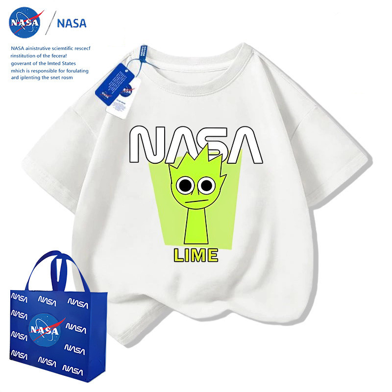 ธงNASAใส, เสื้อยืดเด็กผ้าปูนดูดอากาศ, เสื้อยืดกับลายNASAการ์ตูนและตัวอักษร