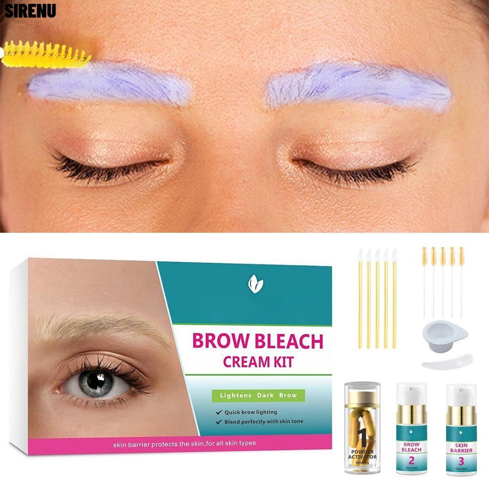 SIRENU Brow Bleach Kit, Eyebrow Bleach ใช้งานง่าย Brow Lightening Kit, Hot 5 Applications Quick No D