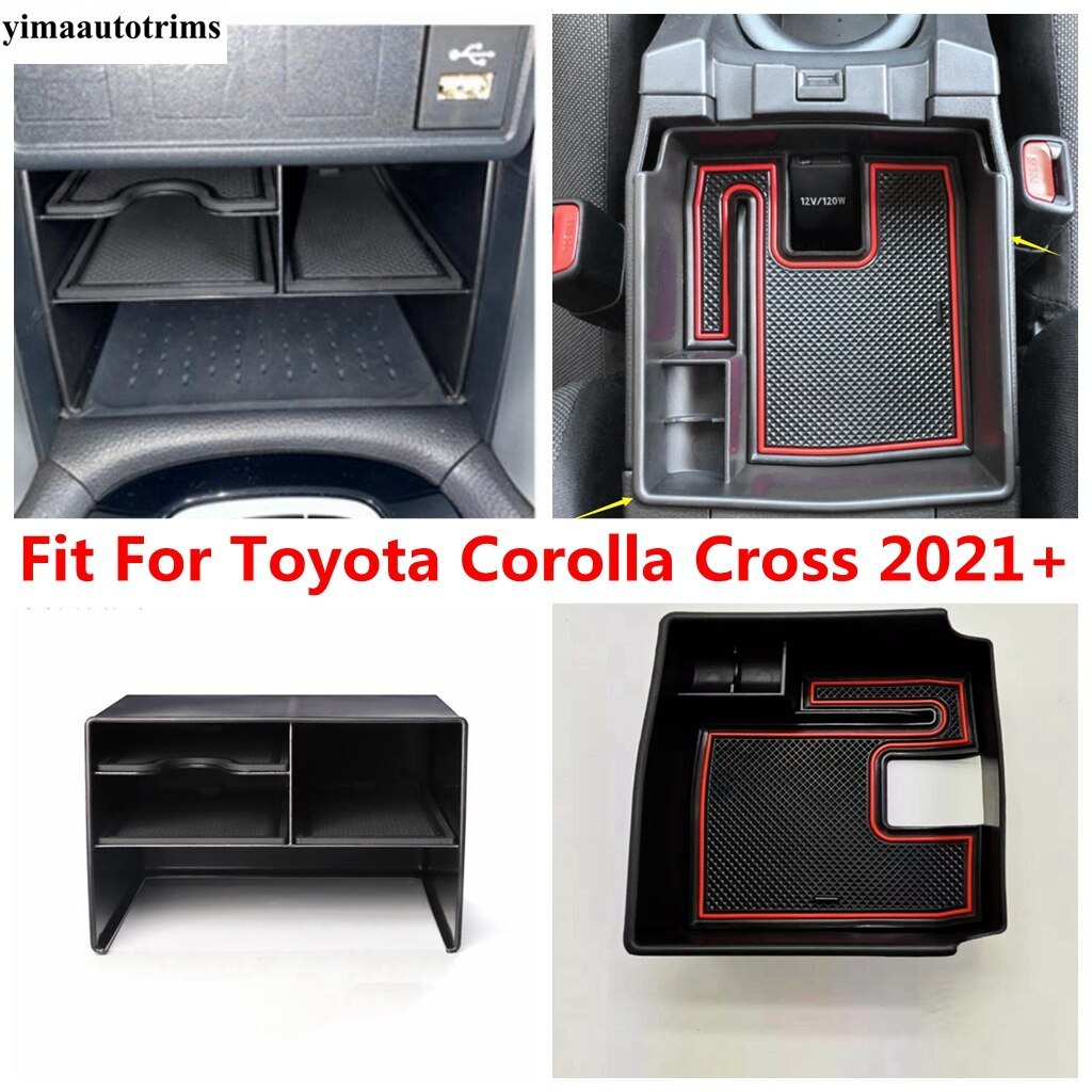 Kawalan capsat Armrest Storage Box พาเลทคอนเทนเนอร์โทรศัพท์มือถือฝาครอบ aksori ภายในสําหรับ Toyota Corolla Cross 2021 - 2025