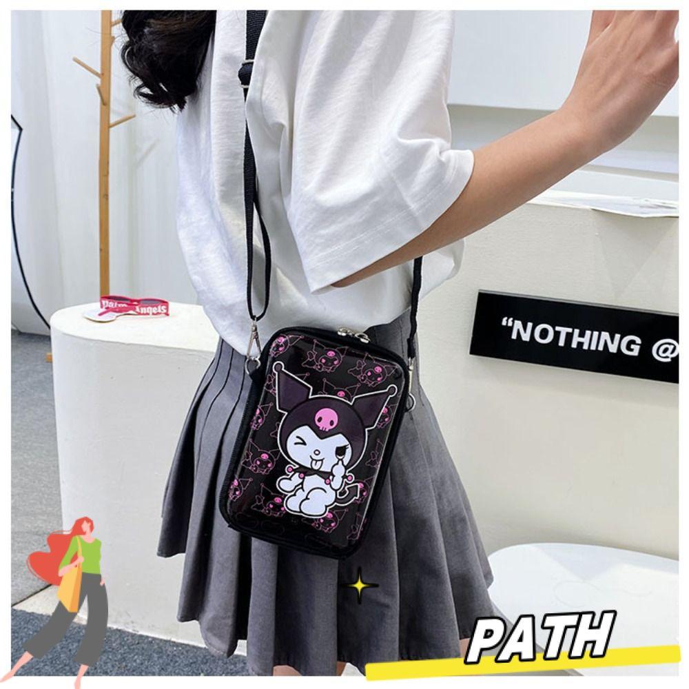PATH Messenger Bag PVC แบบการ์ตูน Kuromi กันน้ำสำหรับใส่เหรียญและของใช้เล็กๆ