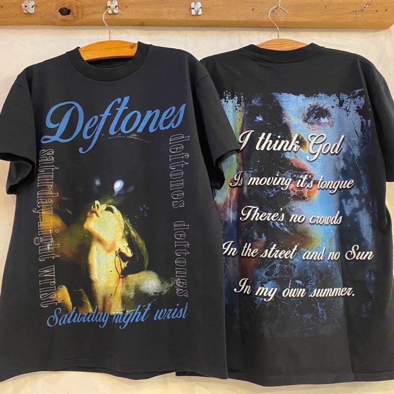 เสื้อวงDeftones ป้ายBOOTLEG สกรีนจมหน้า-หลัง ผ้าฟอกดำ นุ่ม