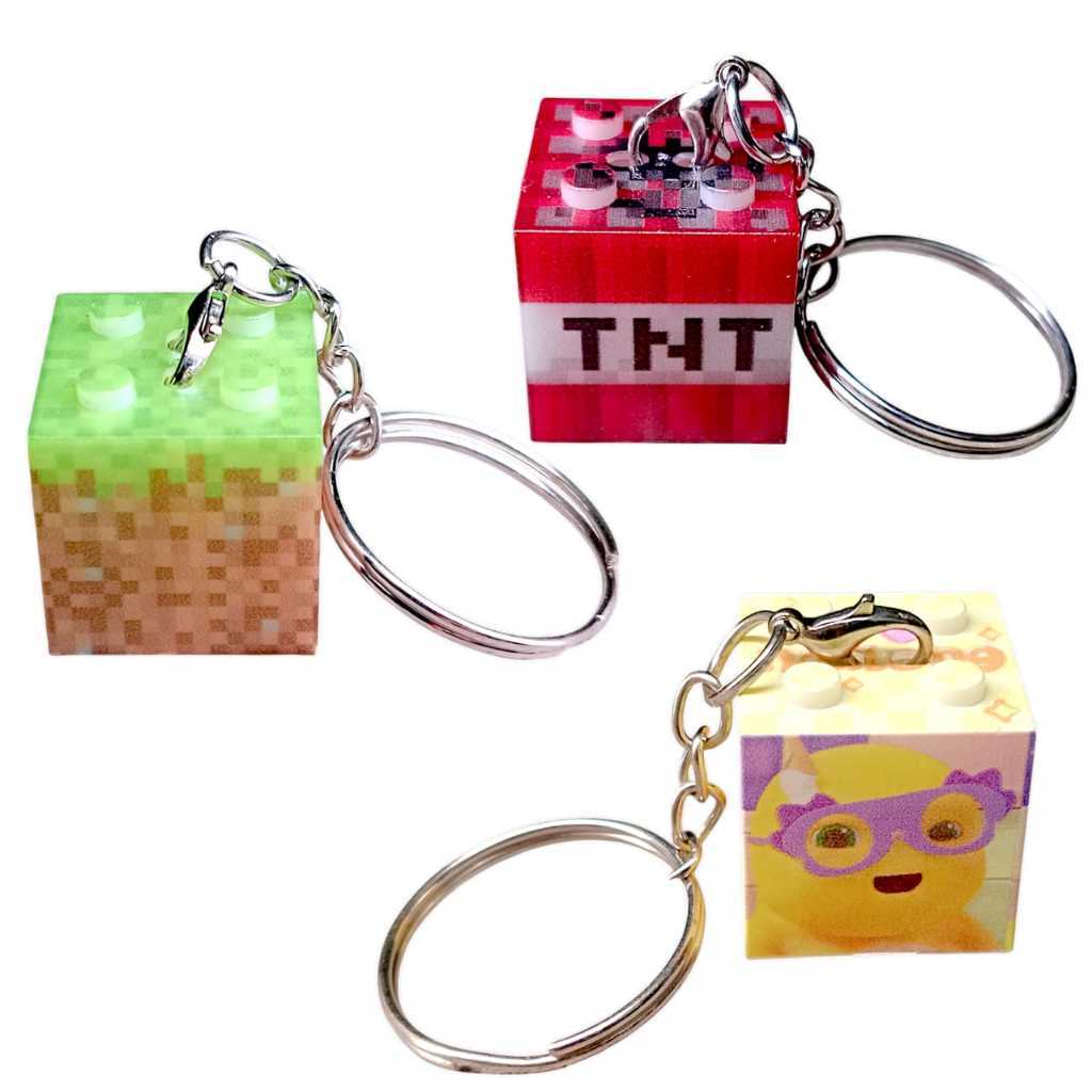 GANTUNGAN [ GAM COLLECTION ] NAILONG MOTIF BLOCK KEYCHAIN / LED LIGHT UP CUBE KEYCHAIN / NAILONG KEY