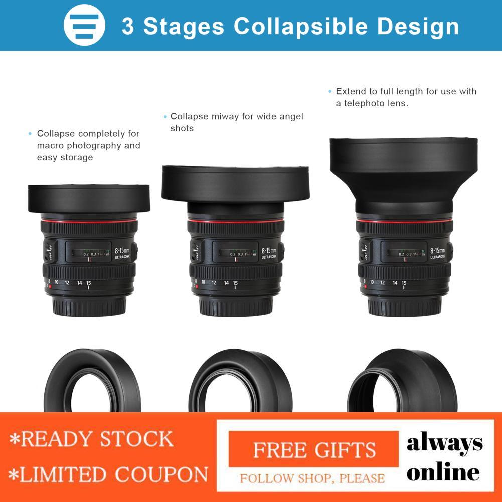 Alwaysonline Alwaysonline 67 มม. ชุดเลนส์ฮูดพร้อมดอกทิวลิปดอกไม้ + ผ้าทำความสะอาดยางพับได้สำหรับ Can