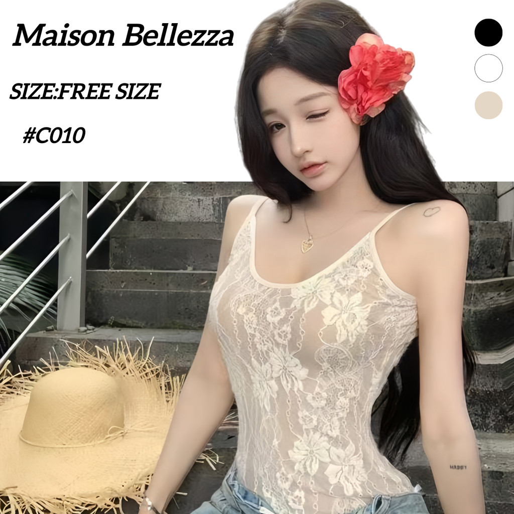 ★สไตล์ใหม่★ พร้อมส่งบอดี้สูทโชว์หลัง  ชุดบอดี้สูท ลายลูกไม้ มีฟองน้ำ#C010