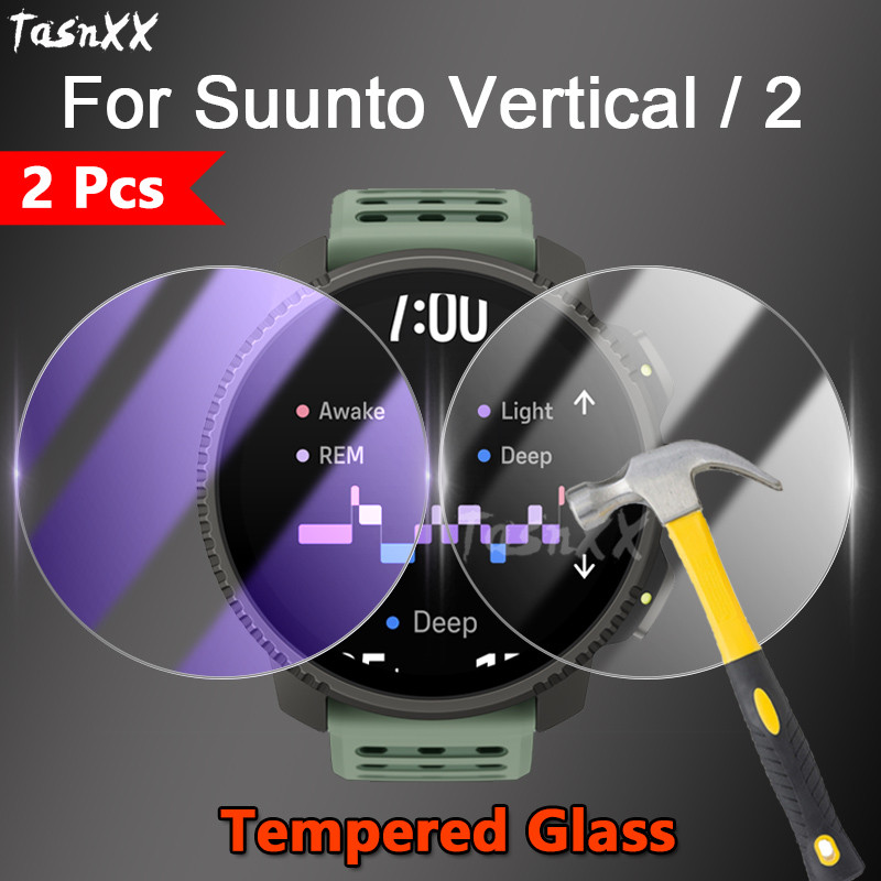 1/2/3/5 PCS สําหรับ Suunto แนวตั้ง 2 SmartWatch 2.5D HD Clear/Anti สีม่วง 9H กระจกนิรภัยป้องกันหน้าจอฟิล์ม