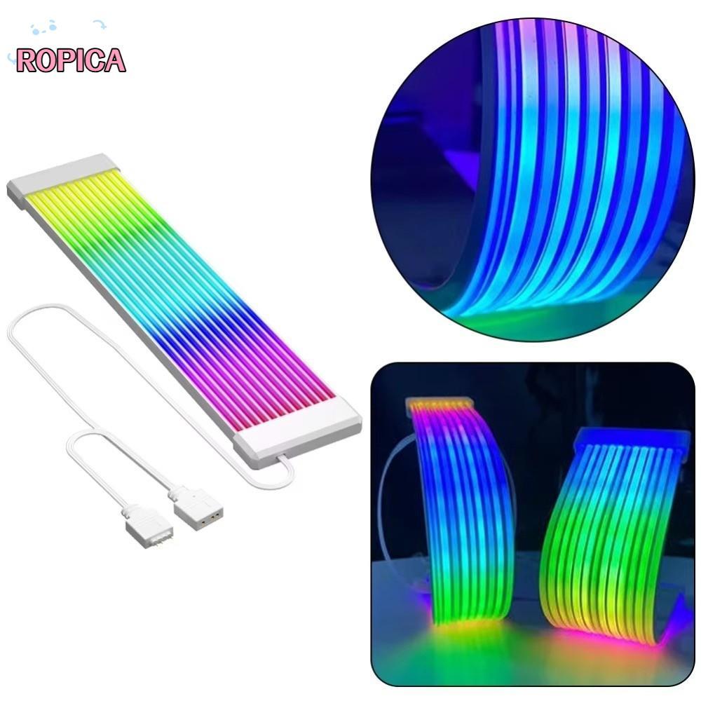 ROPICA PC Light Strip, 8PIN 24PIN ยืดหยุ่น LED Strip Light, สายต่อ DIY ARGB Light Bar