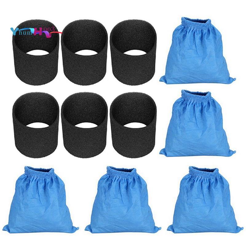 [yhumh003]5PCS สําหรับ MV1 WD1 WD2 WD3 SE4001 ถุงกรอง & 6X สําหรับตัวกรองโฟมแห้งเปียก MV1 WD1 MV1 WD