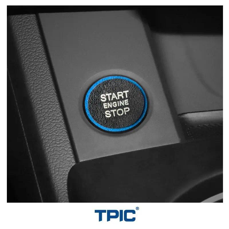 Alcantara สําหรับ Audi A3 8P 8V A4 B7 B8 B9 A5 A6 C6 C7 A7 A8 Q3 Q5 Q7 TT เริ่มต้นปุ่มหยุดสติกเกอร์ 