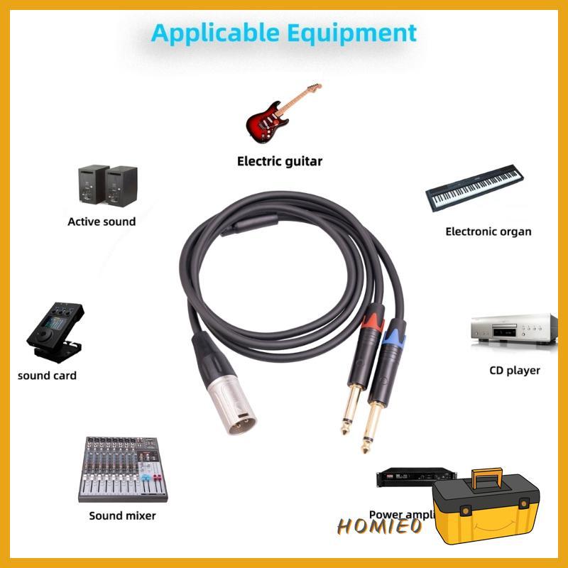 HOMIE0 TRS 1 4 In to XLR Cable XLR 3Pin Male to Dual- Quarter Inch Male XLR ถึง 6 35 มม.