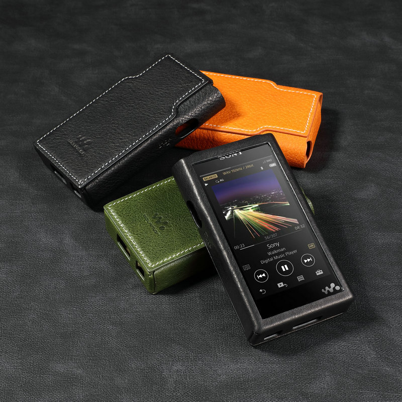 เหมาะสําหรับ Sony NW-WM1A หนัง NW-WM1Z หนังสีดําอิฐทองอิฐรุ่นของแท้หนังป้องกันกรณี