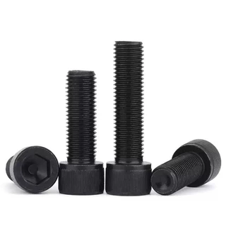 น็อตดำ หัวจม M3/M4/M5/M6/M8/M10/M12 เกรด 12.9 แข็งพิเศษ สกรูชุบแข็งดำ เกลียวมิล Hex Socket Head Cap Machine Screw DIN912 [XM-ML-1]