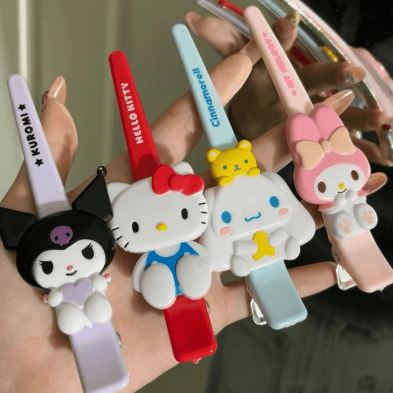 การ์ตูน Sanrio Kitty Cat /Kuromi กิ๊บติดผมปากเป็ดขนาดใหญ่สําหรับผู้หญิง 2024 เครื่องประดับผมหน้าม้าด้านข้างใหม่ - รูปที่ 3