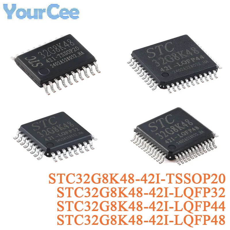 5 ชิ้น STC32G8K48-42I TSSOP20 LQFP32 LQFP44 LQFP48 STC32G8K48 32G8K48 Microprocessor 32-bit 8051 Cor