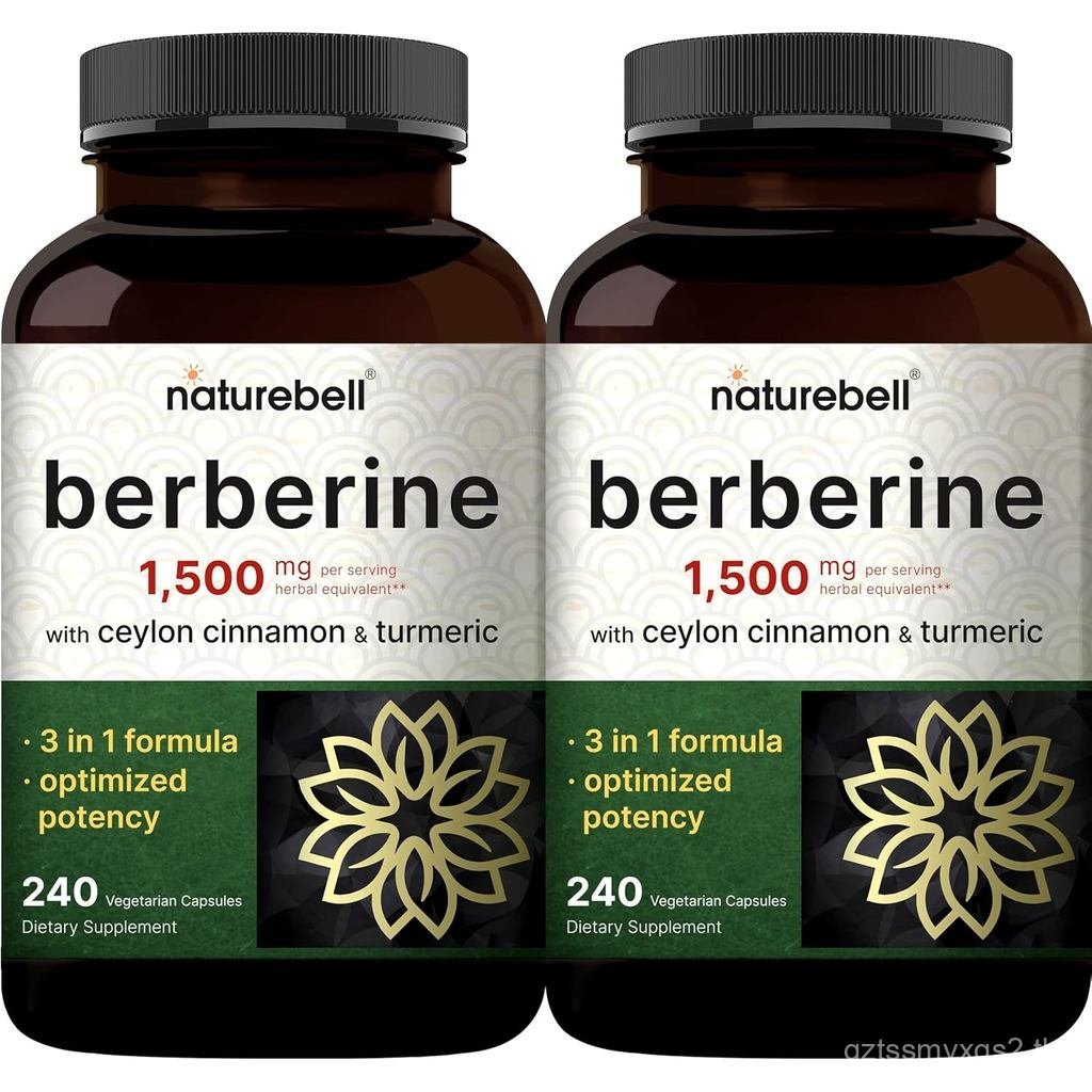 2 Pack Berberine Supplement 1500mg, 480 Veggie Capsules | Plus 1000mg True Ceylon Cinnamon & 300mg T