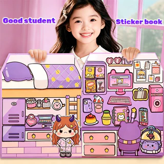 GeeToy สติกเกอร์เจลลี่การ์ตูนใช้ซ้ำได้ หนังสือบุซี่บุ๊คเรียนรู้พกพาได้ หนังสือกิจกรรมการศึกษา ของขวัญสำหรับเด็ก