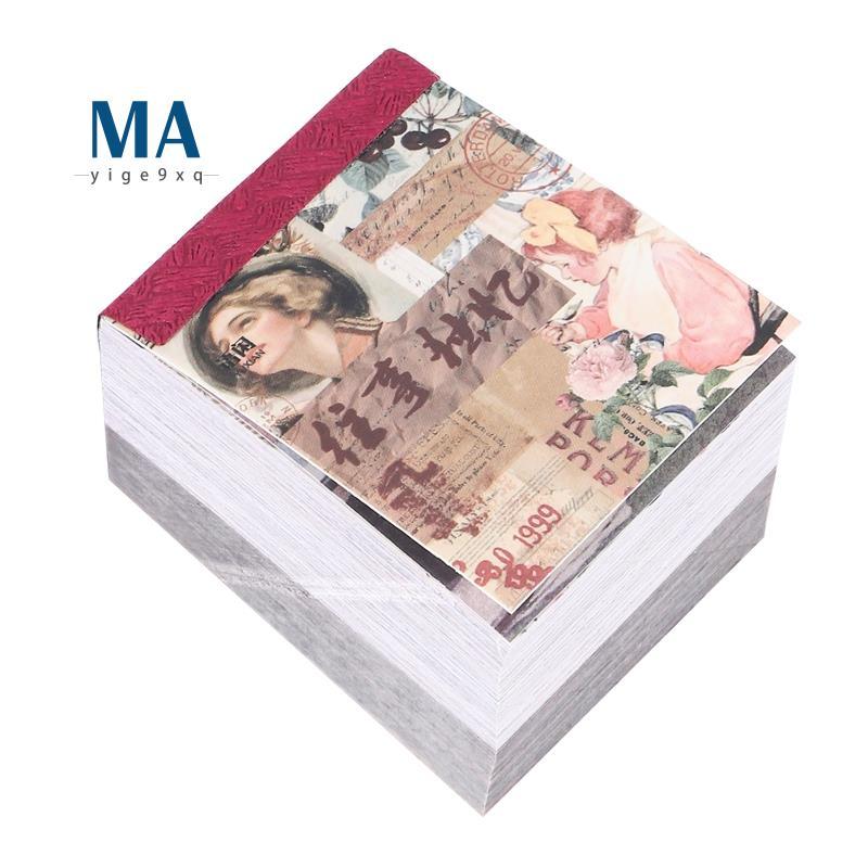 Mayige9xq400Pcs Junk Journal Vintage DIY วัสดุกระดาษ Journaling อุปกรณ์ Scrapbooking กระดาษ Retro ตก