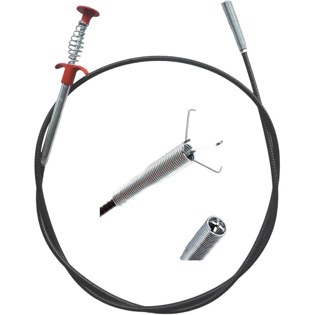 (76 นิ้ว) Drain Snake, Drain Clog Remover - เครื่องมือทําความสะอาดรางน้ําสําหรับท่อระบายน้ําห้องน้ํา