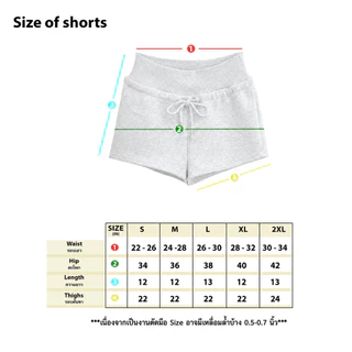 กางเกงขาสั้นเอวสูง S-2XL ขอบเอวหนาพรางหุ่น แต่งเชือกผูกปลายโลหะ ผ้าหนานุ่ม ใส่สบาย สาวอวบใส่สวย หุ่นทั่วไปใส่ปัง