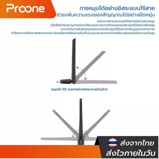 Proone AC650 Dual Band USB Adapter ตัวรับสัญญาณ WiFi 5 (High Gain Wireless) ผ่านคอมพิวเตอร์หรือโน๊ตบุ๊ค