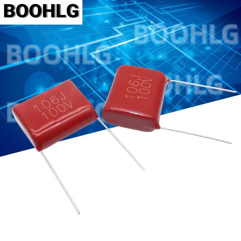 5PCS 100V 106J 10UF Pitch 22 มม.10000NF 100V 106 100V106J CBB Polypropylene ฟิล์มตัวเก็บประจุชิปในสต