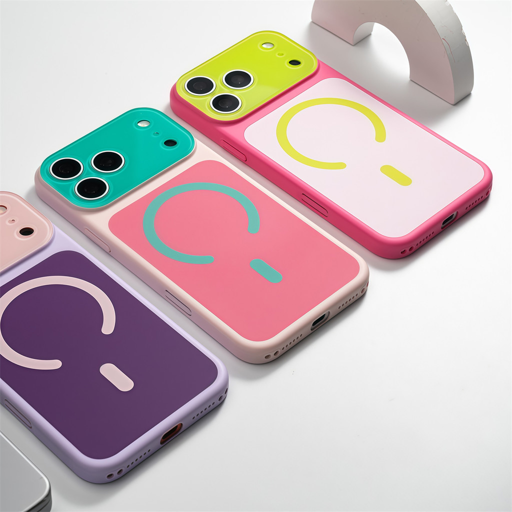 เคสโทรศัพท์แม่เหล็กสี Dopamine สําหรับ IPhone 17 Pro Max 13 14 15 16 Pro Max Frosted Casing Macaron เคสกันกระแทก