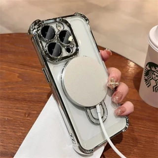 เคสมือถือ กันกระแทก สำหรับ VIVO X60 X70 X80 X90 X100 X200 X300 Pro 5G การชาร์จแม่เหล็กแบบไร้สาย ขาตั้งแบบมองไม่เห็น