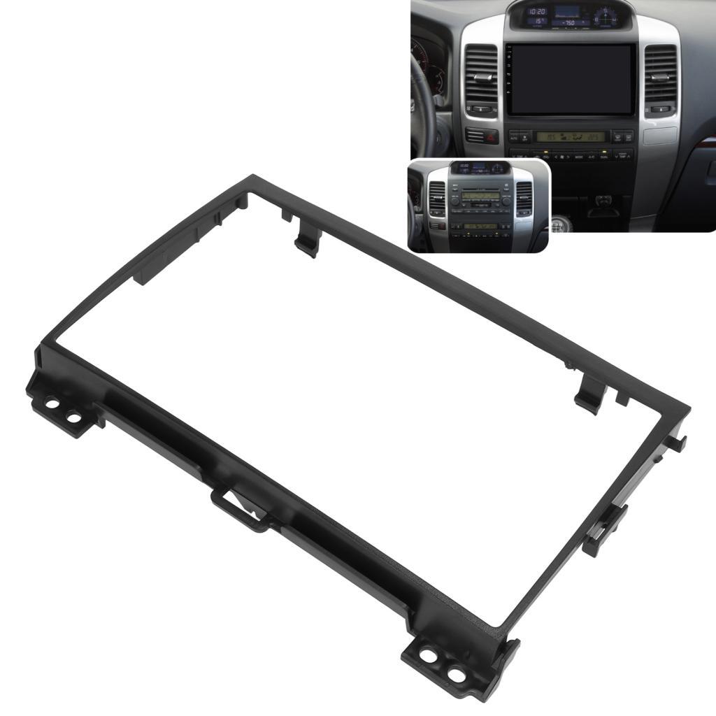 Shopp 9in สีดํารถวิทยุสเตอริโอ Fascia นําทางแผงกรอบอุปกรณ์ตกแต่งภายในสําหรับ Prado 2009 +