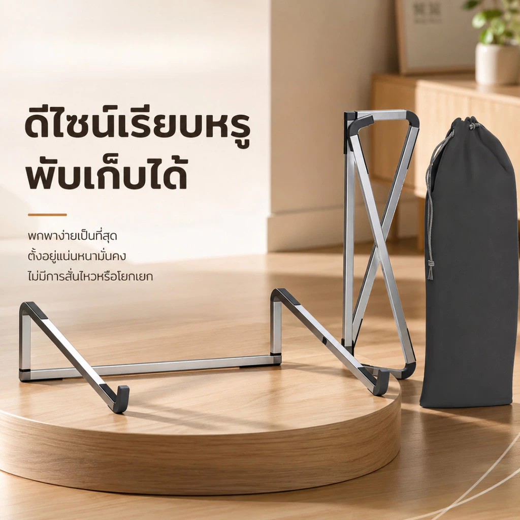 ขาตั้งโน๊ตบุ๊ค ที่วางแล็ปท็อป อลูมิเนียม พับได้ น้ำหนักเบา ระบายความร้อนได้ดี สำหรับ MacBook iPad 11-17 นิ้ว ME007
