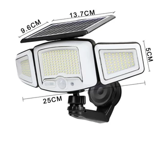 LUMI 💡ไฟโซล่า 3 หัว 10000W แม่เหล็กดูดติดตั้งง่าย ไม่เจาะรู กันน้ำIP69 ส่องไกล 200 เมตร ใช้สวนประตูบ้าน