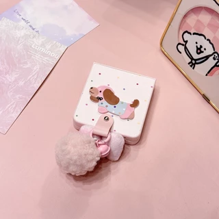 Polka Dot Puppy ชุดพับได้เหมาะสําหรับ Samsung zflip8/7/6/5/4/3 เคสโทรศัพท์ Moto 50/60 เคสป้องกันแบบพับได้
