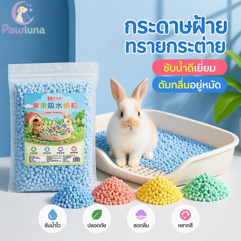 กระต่าย ขยะ BHQ กระดาษเม็ดกรงผ้าปูที่นอนดูดซับที่แข็งแกร่งกลิ่นควบคุมฝุ่นต่ําไม่ติดตาม