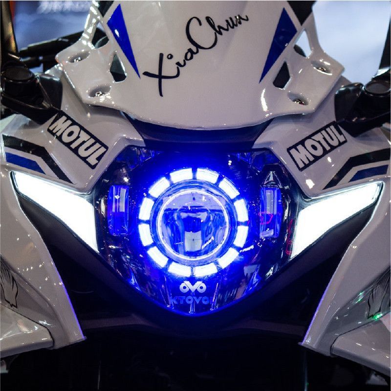 Biying เหมาะสําหรับ GSX250R รถจักรยานยนต์ Angel Eye ไฟหน้าไม่ชํารุดดัดแปลง LED Dual-Light เลนส์ไฟหน้