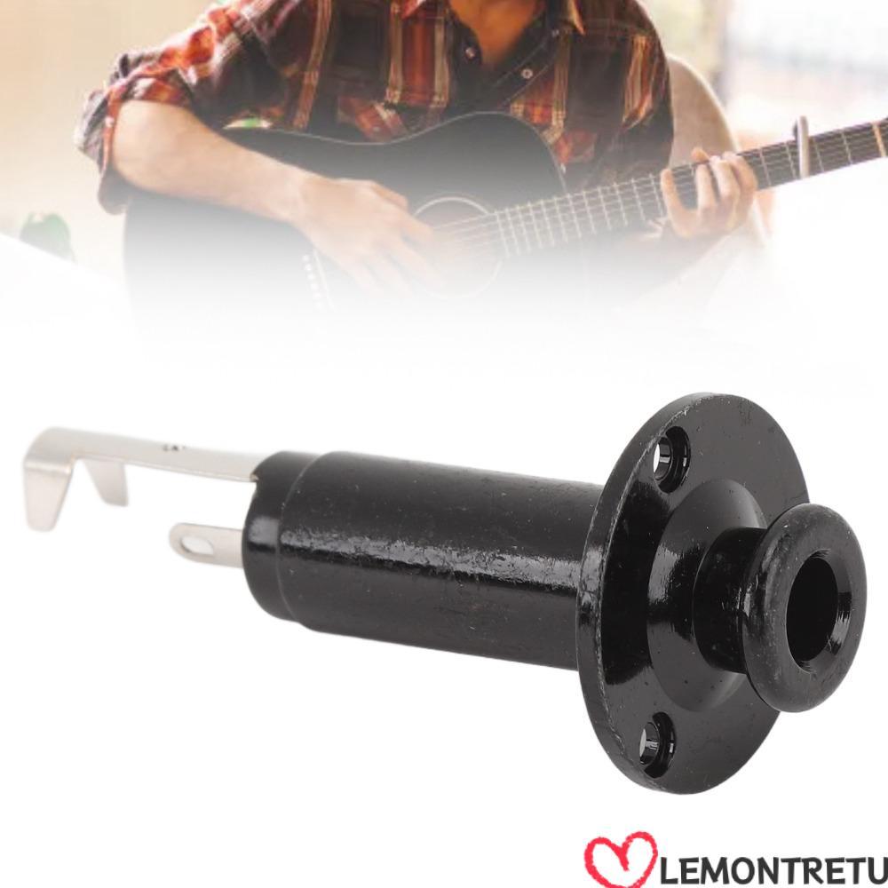 LEMONTREE Output Jack Socket, Black/Gold/Silver 6.35mm Endpin Output Jack, High Sensitivity Metal Gu