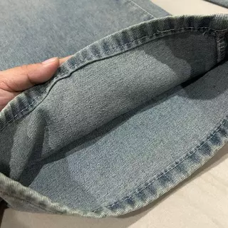 #1989 (XS-6XL) jinjeans กางเกงทรงขากระบอกใหญ่ Baggy สาวอวบ ทรงหลวม ขาบาน เอวสูง (Blue Vintage )