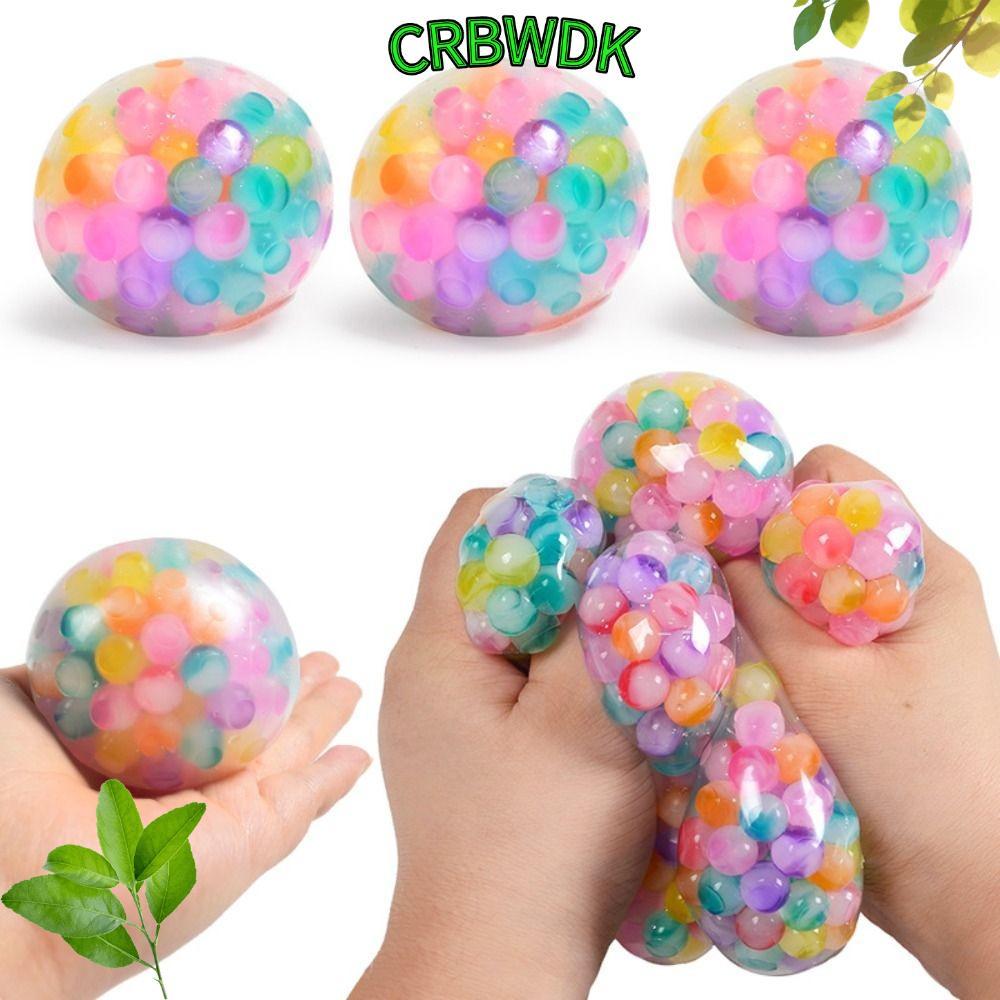 CRBWDK Squishy Stress Ball, Soft TPR Rainbow Bead Stress Ball, Squishy Pinch Ball Party Favors