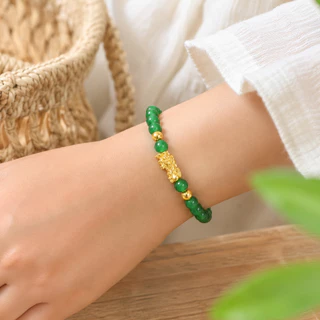 [ขายดี] สร้อยข้อมือปี่เซียะ เรียกทรัพย์ หินมงคล รุ่นใหม่ ใส่ได้ทั้งชายและหญิง พร้อมกล่องของขวัญ
