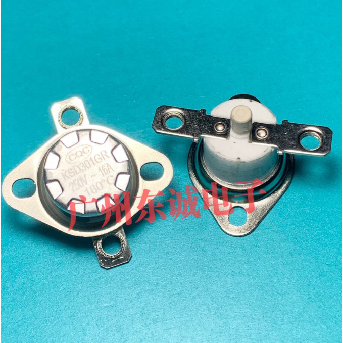KSD301GR Snap Disc Thermostat รีเซ็ตด้วยตนเอง 180°C 250V 16A อิตาลีนําเข้าพร้อมขั้วสกรู