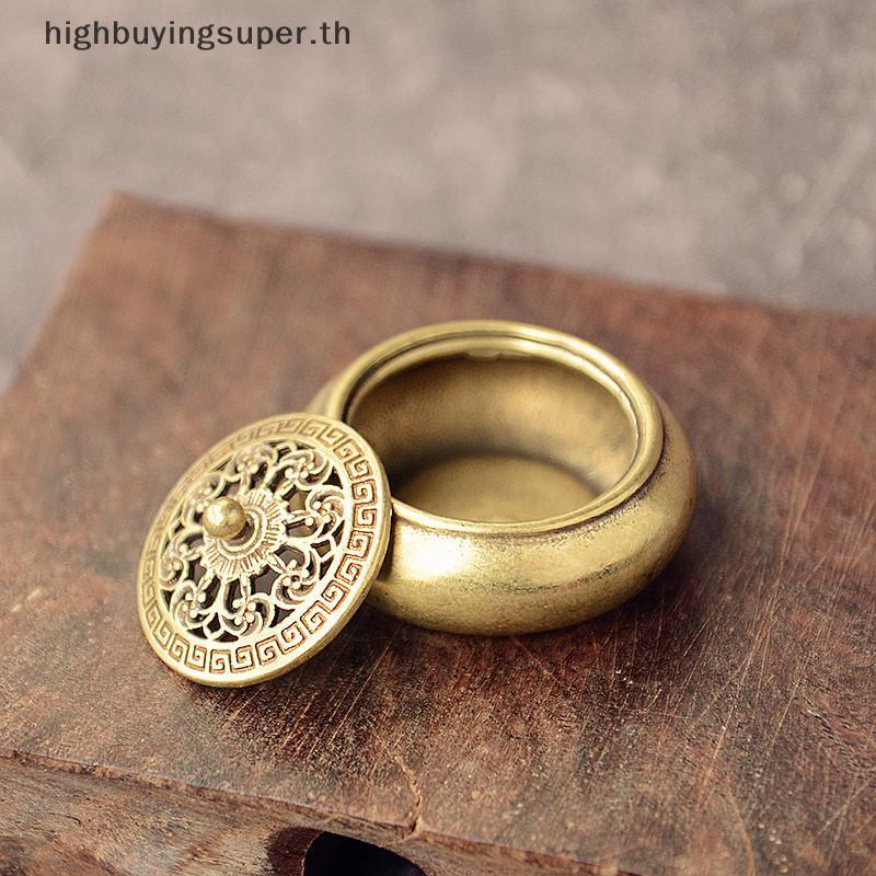 HRTH ทองเหลือง Poet Lotus Jiuding ธูป Burner Hollow ธูป Mini ธูป Burner HRTH