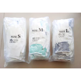 ถุงมือไนล่อนเคลือบ PU สีขาว (10คู่/แพ็ค) คุณภาพดี เคลือบเต็มฝ่ามือ Nylon PU coated gloves เปิดบิล vat ได้