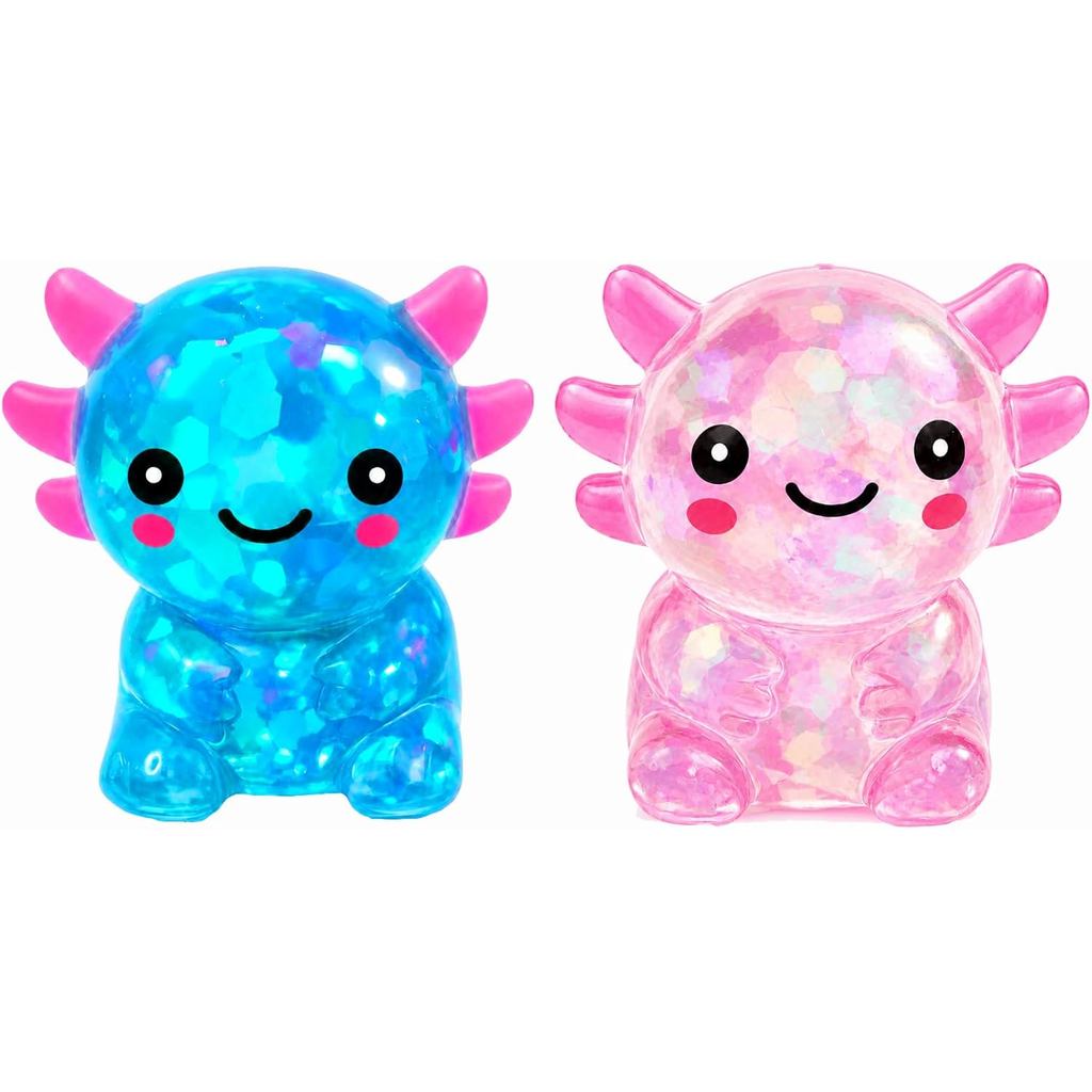 Axolotl Squishy Glitter Fidget ของเล่นน่ารัก Axolotl ความเครียดบรรเทาบีบของเล่นของขวัญสําหรับเด็กเยา