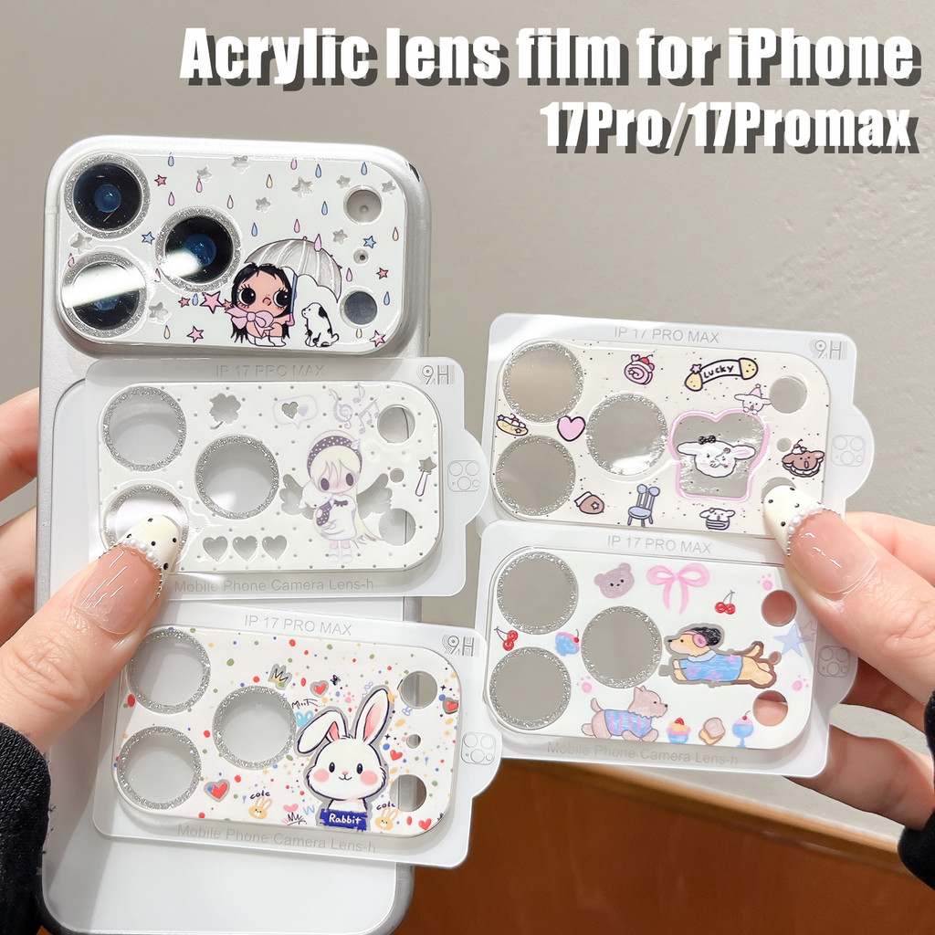 สาวการ์ตูนฟิล์มเลนส์เหมาะสําหรับiPhone 17ProMaxสติกเกอร์เลนส์Iphone17Proเลนส์โทรศัพท์มือถือเหมาะสําหรับiPhone18Promaxตัวป้องกันกล้องรวมทุกอย่าง