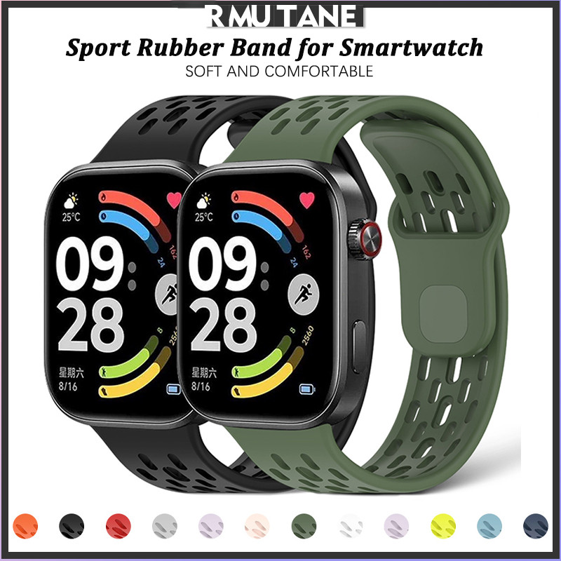 สายรัดกีฬายางอ่อนสำหรับนาฬิกา for Smartwatch Redmi Watch 6 6 Active/Lite 5 4 / Xiaomi Mi Band 10 Pro / 9 Pro / 8 Pro