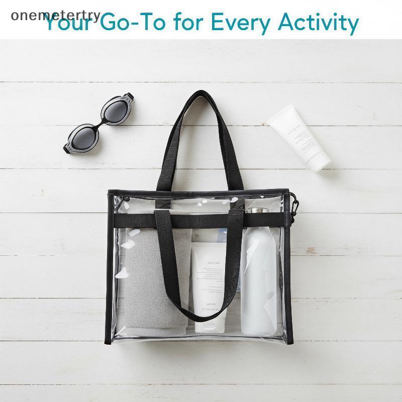 Onem กันน้ํา Clear Tote กระเป๋าแฟชั่นโปร่งใสสนามได้รับการอนุมัติผู้หญิงกระเป๋าถือสําหรับคอนเสิร์ตเทศกาลชายหาดวันหยุดใช้ทุกวัน n