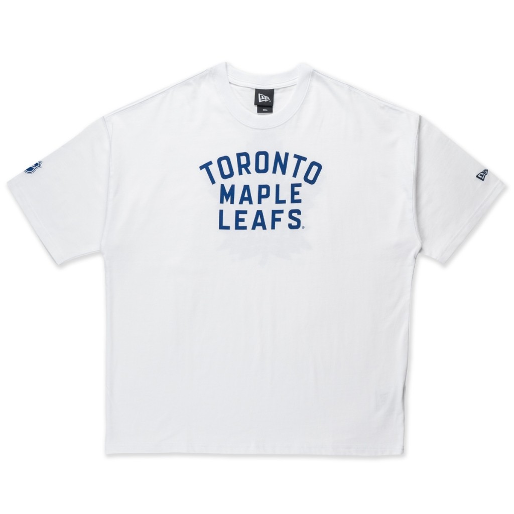 New Era Toronto Maple Leafs NHL Team Logo เสื้อยืดแขนสั้นขนาดใหญ่สีขาว