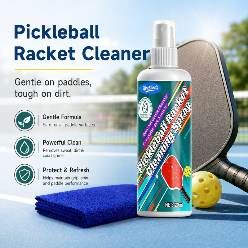 ชุดล้างไม้พิคเคิลบอล Pickleball Paddle Cleaner 120 มล. พร้อมผ้า แห้งไว ไม่ทิ้งรอย ใช้เช็ดหลังเล่นและพกไปสนามทุกวัน