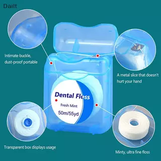 Dailt 1PC New Mint Flavour Ultra-fine High Tensile Floss ไหมขัดฟันแบบพกพา 50M Oral Hygiene สายทําความสะอาดฟัน (TH)
