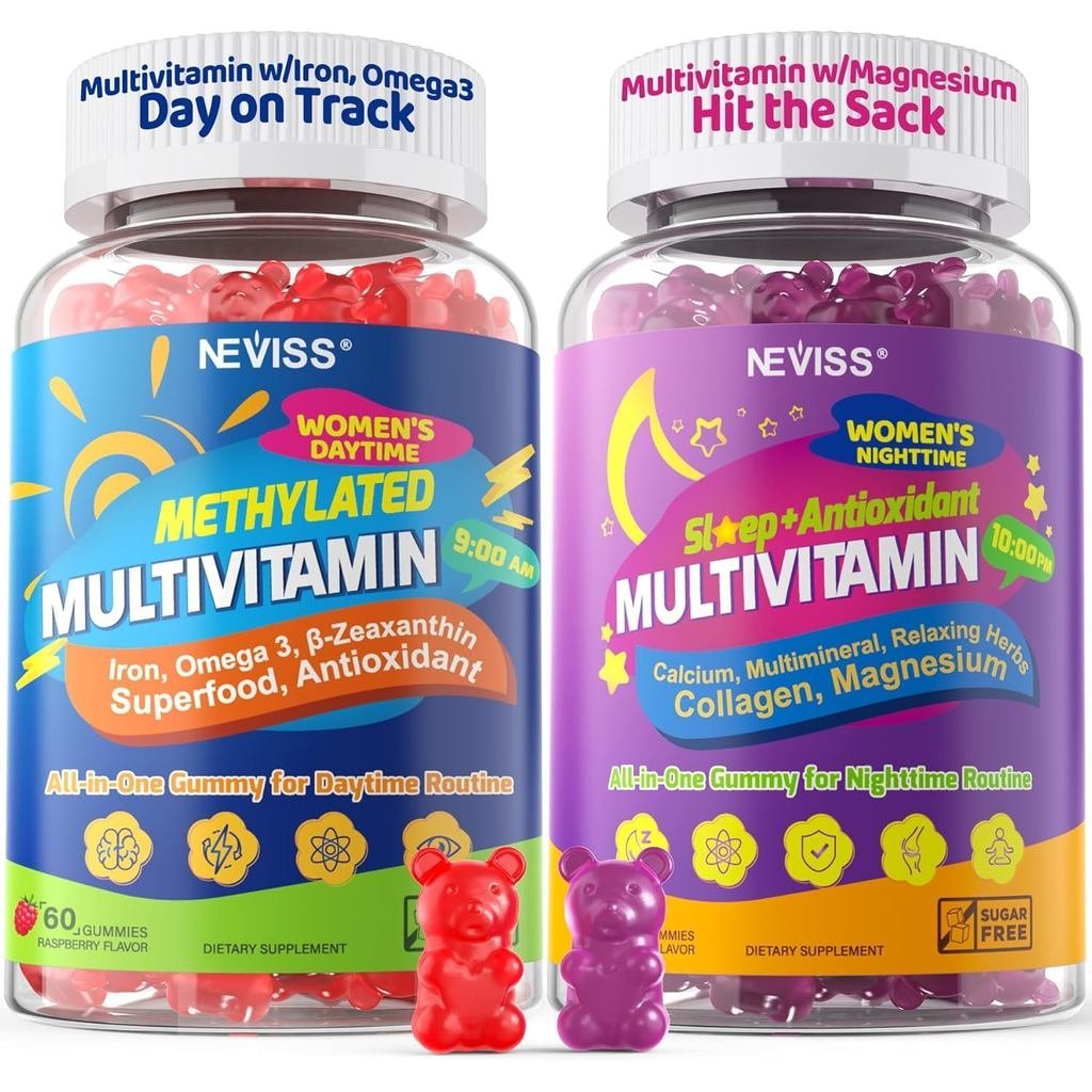 NEVISS 52in1 Methylated Multi สําหรับผู้หญิงที่มี Iron Omega3 B6 B9 B12 สําหรับวัน | Magnesium Glyci