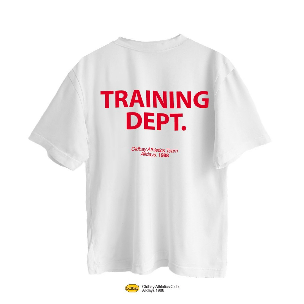 พร้อมส่ง เสื้อยืดผู้ชาย OLD BAY TRAINING DEPT ผ้าฝ้ายแท้100% สีพื้น ไม่ต้องรีด ระบายอากาศดี ใส่สบายส