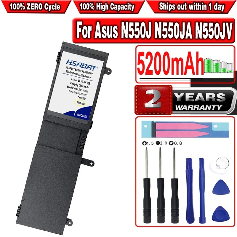 5200mAh C41-N550 แบตเตอรี่แล็ปท็อปสําหรับ Asus N550 N550J N550JA N550JV N550JK N550X47JV Q550L Q550L