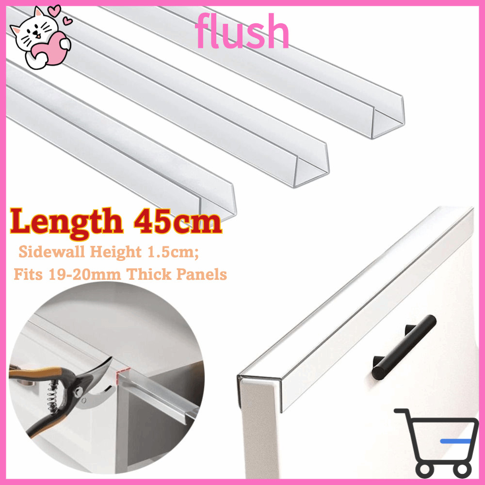 FLUSH 1/2/4PCS U Channel Edge Guard, Cuttable Transparent เฟอร์นิเจอร์ Edge Protector, เสริม Sidewal